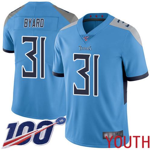 Tennessee Titans Limited Light Blue Youth Kevin Byard Alternate Jersey NFL Football #31 100th Season Vapor Untouchable->youth nfl jersey->Youth Jersey